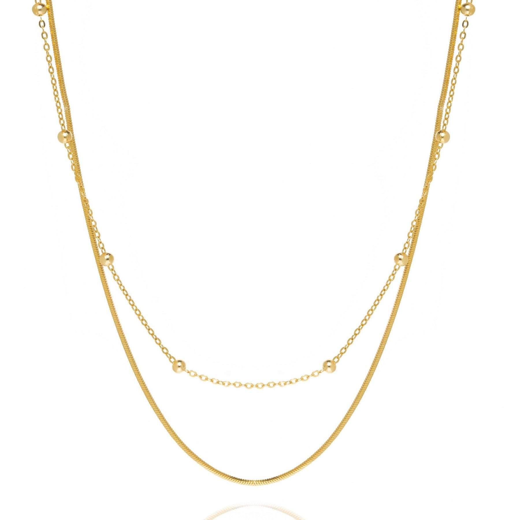 Elise Double Layered Necklace LATUKI 18K Gold Vermeil