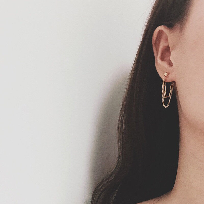 Gail Gold Chain Threader Earrings LATUKI