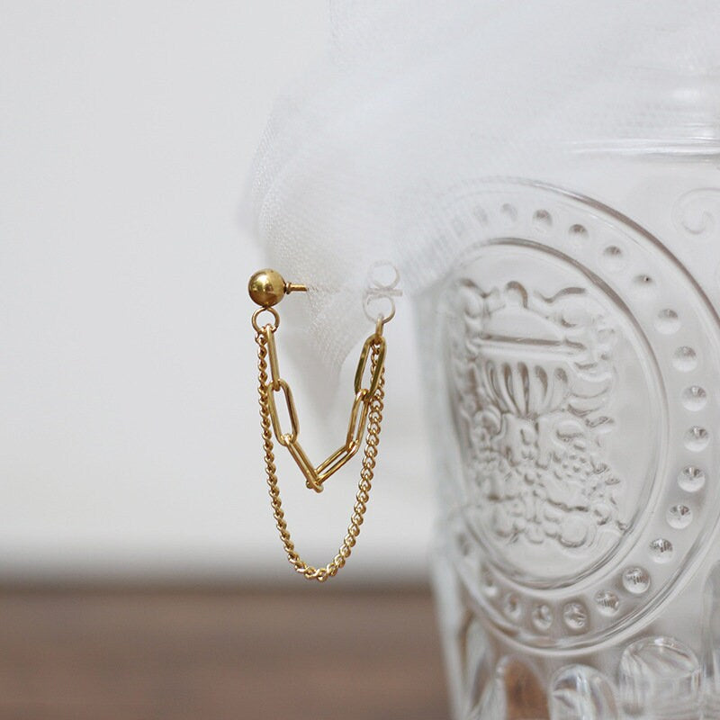 Gail Gold Chain Threader Earrings LATUKI