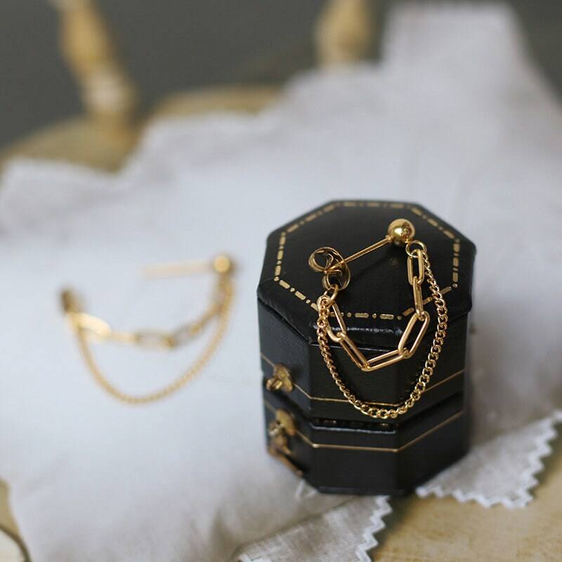 Gail Gold Chain Threader Earrings LATUKI