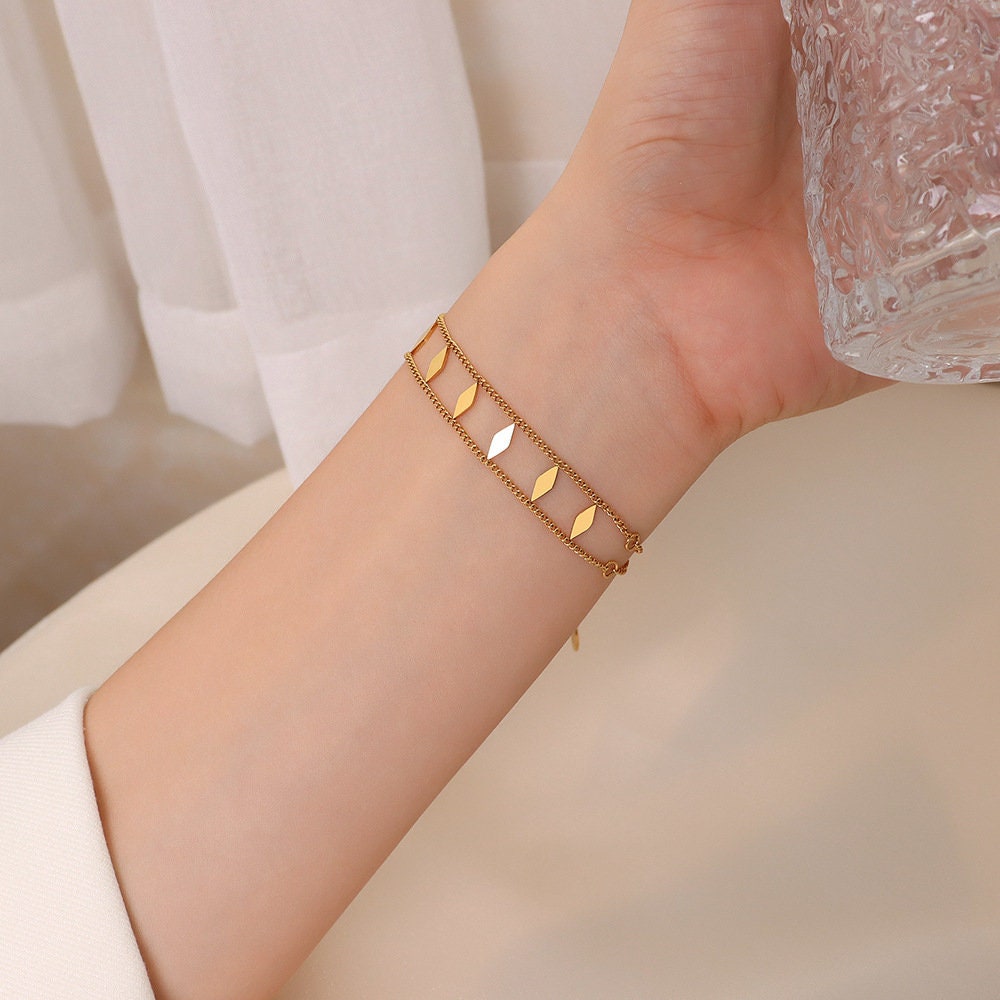 Gold Filled Chain Bracelet | Dainty Plain Chain Bracelet, Gold Bracelet, Delicate Chain Bracelet, Thin Bracelet, Minimal Simple Bracelet LATUKI