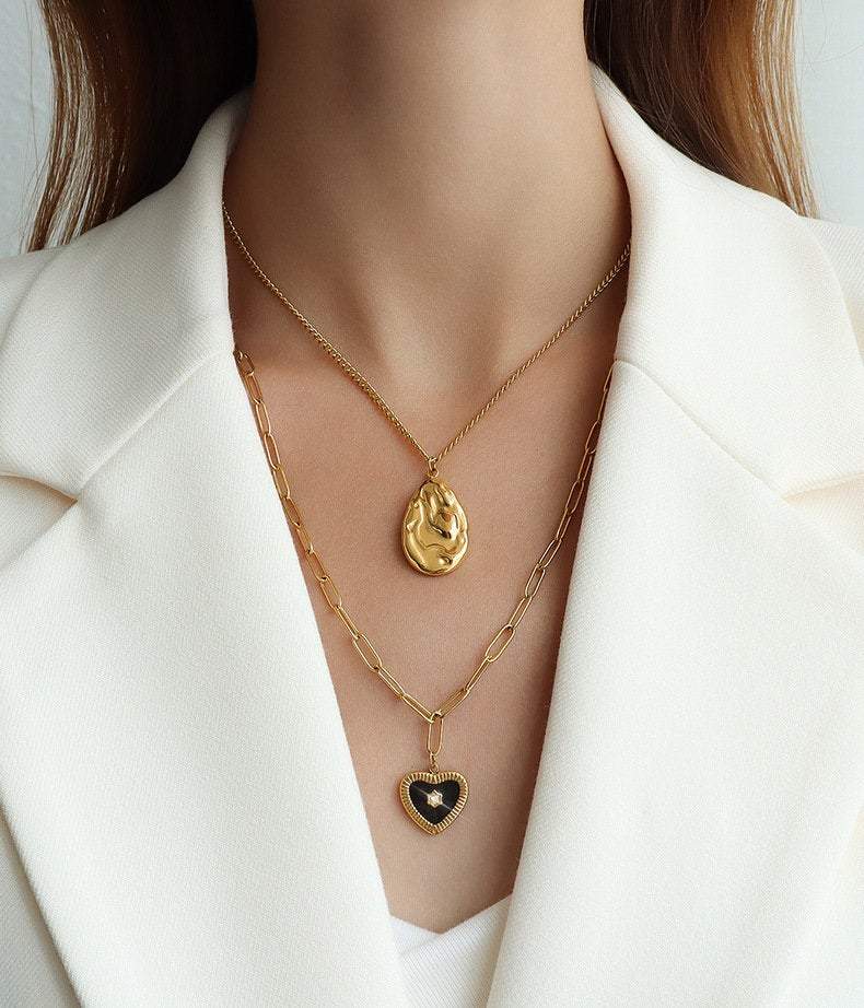 Gold Heart Necklace, Heart Name Necklace, Love Necklace, Minimalist Heart Necklace, Mothers Day Gift, Lover Gift, Gift For Her LATUKI