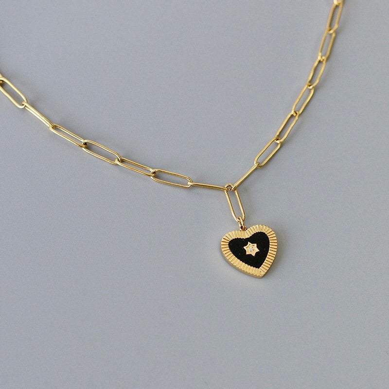 Gold Heart Necklace, Heart Name Necklace, Love Necklace, Minimalist Heart Necklace, Mothers Day Gift, Lover Gift, Gift For Her LATUKI