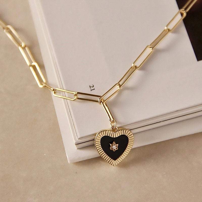 Gold Heart Necklace, Heart Name Necklace, Love Necklace, Minimalist Heart Necklace, Mothers Day Gift, Lover Gift, Gift For Her LATUKI