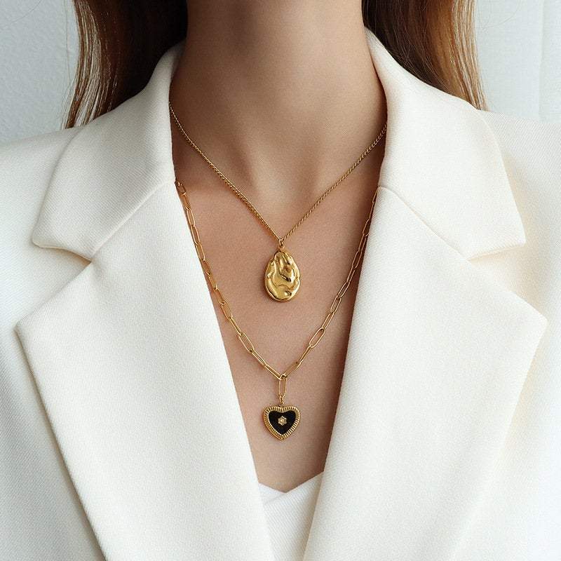 Gold Nugget Charm Necklace, 18K Gold Filled Pendant Necklace, LayeringGold Chain Necklace, Gold Necklace, Gift For Her, Pendant Necklace LATUKI