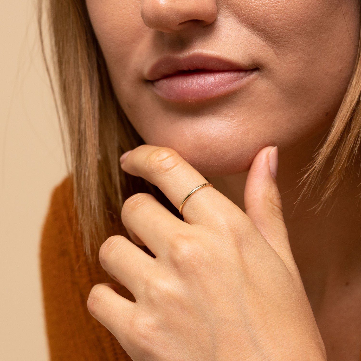 Gold Stacking Ring | Sterling Silver, 18k Gold, Filled Stacking Ring | Ultra Thin Gold Ring | Dainty Ring | Midi Ring | Minimalist Ring | LATUKI