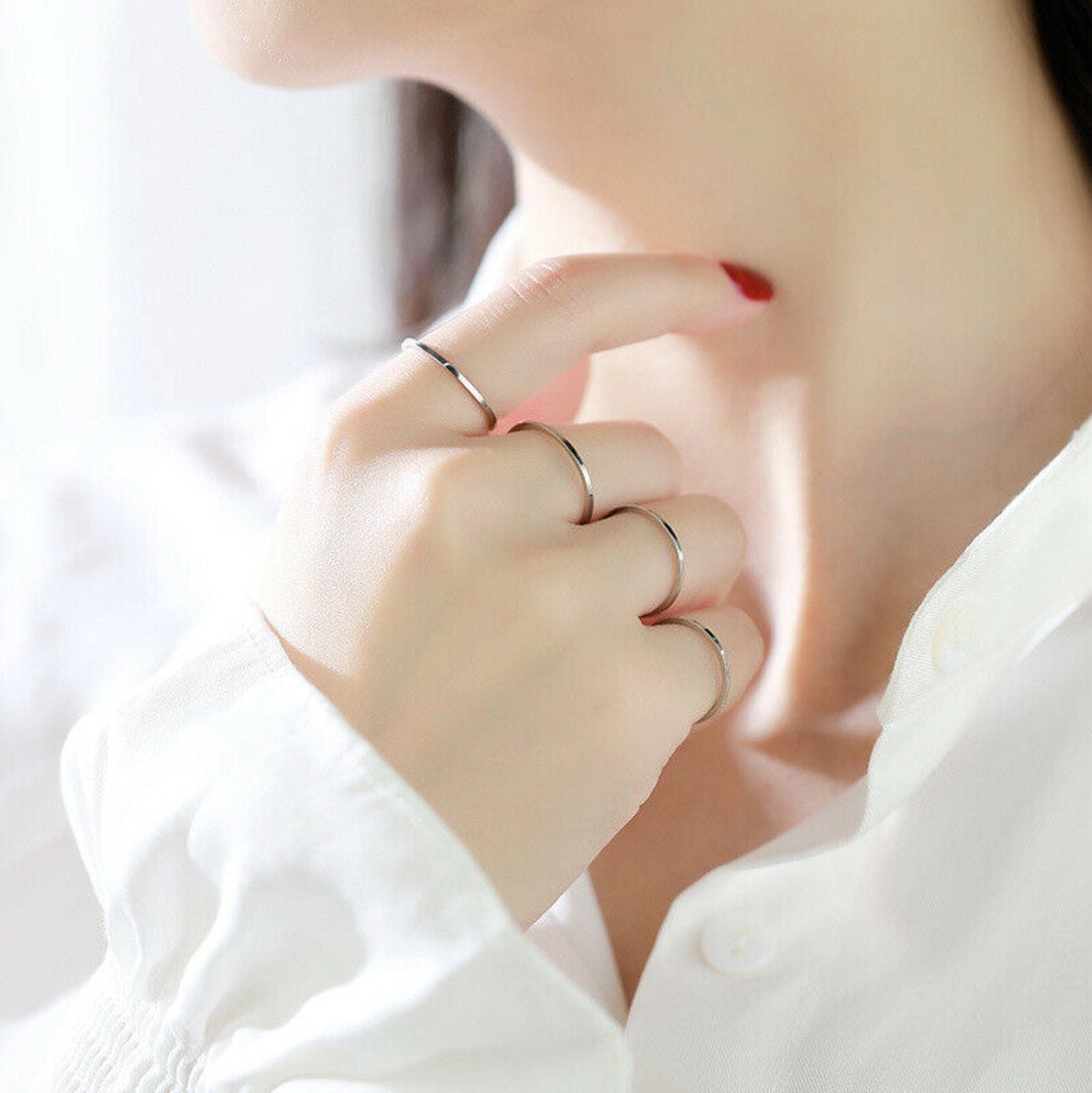 Gold Stacking Ring | Sterling Silver, 18k Gold, Filled Stacking Ring | Ultra Thin Gold Ring | Dainty Ring | Midi Ring | Minimalist Ring | LATUKI