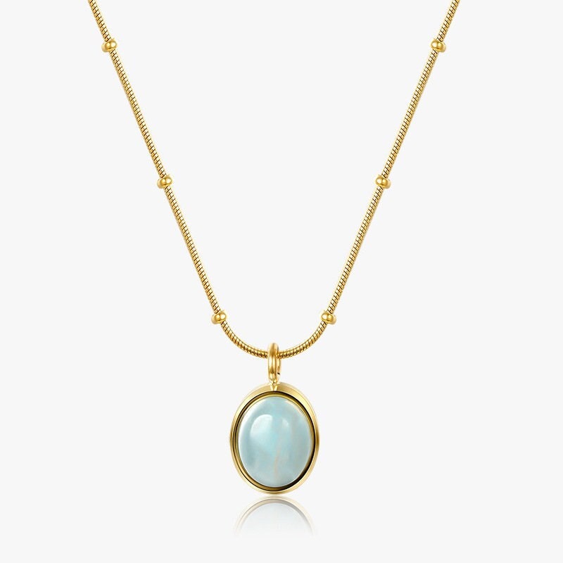 Hadley Genuine Aquamarine Pendant Necklace LATUKI