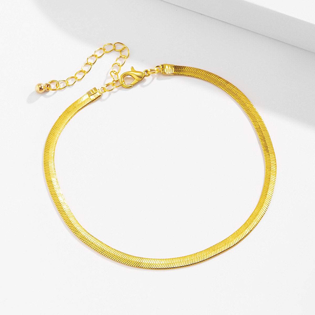 Herringbone Chain GOLD FILLED Anklet, Snake Chain Anklet, Gold Chain Anklet, Thick Chain Anklet,Dainty Chain Anklet, Ankle Bracelet LATUKI