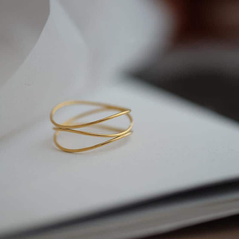 18K GOLD FILLED Wrap Ring, Gold Stacking Rings, Dainty Ring, Rose Gold Ring, Stacking Ring, Wire Ring, Thin Ring, WATERPROOF/Sweatproof