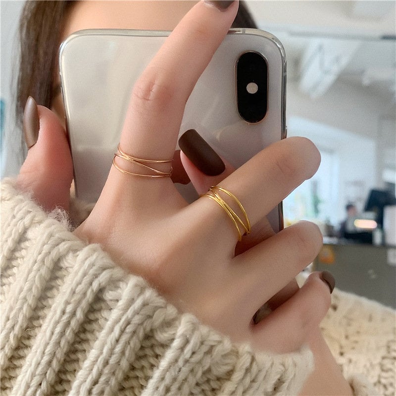 18K GOLD FILLED Wrap Ring, Gold Stacking Rings, Dainty Ring, Rose Gold Ring, Stacking Ring, Wire Ring, Thin Ring, WATERPROOF/Sweatproof