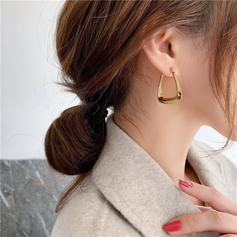 Chunky Gold Hoop Earrings, 18k Gold Filled, Hypoallergenic 18k Gold Simple Minimalistic Hoops, Nickle Free Titanium, Gift For Her