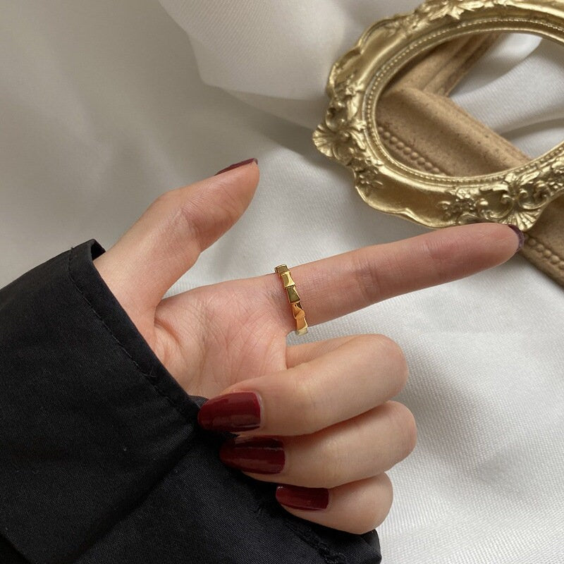 GOLD FILLED Band Ring, Gold Stacking Rings, Dainty Ring, Gold Band, Stacking Ring, Textured Ring, Handmade Jewelry Ring, WATERPROOF