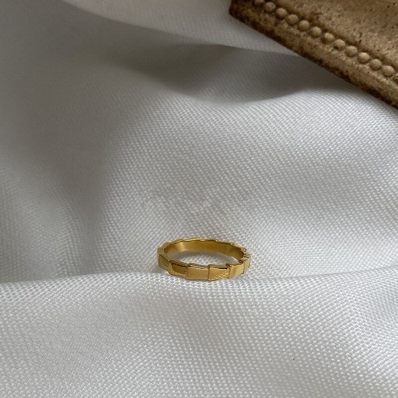 GOLD FILLED Band Ring, Gold Stacking Rings, Dainty Ring, Gold Band, Stacking Ring, Textured Ring, Handmade Jewelry Ring, WATERPROOF