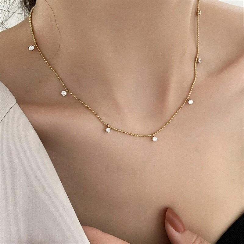 18K GOLD FILLED Necklace, Dainty Necklace, Charm Necklace, Gold Chain Necklace, Layering necklace, Simple Necklace, Thin Chain Necklace.