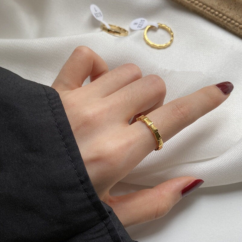 GOLD FILLED Band Ring, Gold Stacking Rings, Dainty Ring, Gold Band, Stacking Ring, Textured Ring, Handmade Jewelry Ring, WATERPROOF