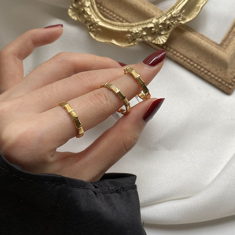 GOLD FILLED Band Ring, Gold Stacking Rings, Dainty Ring, Gold Band, Stacking Ring, Textured Ring, Handmade Jewelry Ring, WATERPROOF