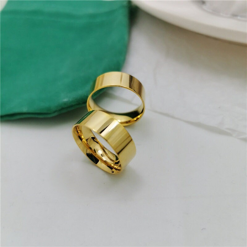 GOLD FILLED Thick Band Ring • Cigar Band Minimalist Ring • Statement Ring • Thick Ring • Stacking Ring • Gold Band Ring • Jewelry Gift Idea