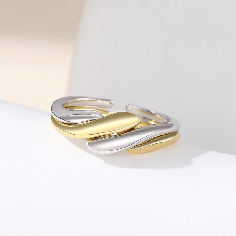 Interlocking Twisted Ring, Sterling Silver Ring, Twist Ring, Adjustable Ring, Weaving Braid Ring, Handmade Jewelry Ring, Latuki Fine Jewelry
