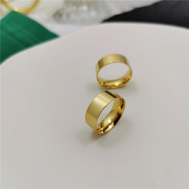 GOLD FILLED Thick Band Ring • Cigar Band Minimalist Ring • Statement Ring • Thick Ring • Stacking Ring • Gold Band Ring • Jewelry Gift Idea