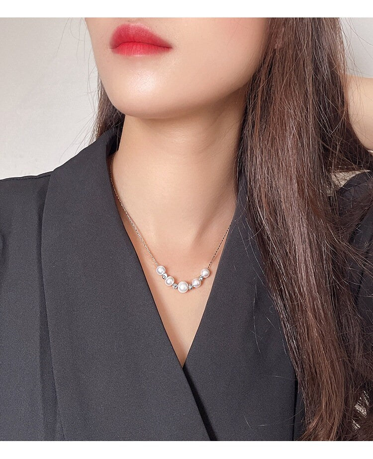 Freshwater Pearl Bead Necklace by Latuki • Dainty Pearl Necklace • Bridesmaids Gifts • Gift for Mom • Pearl Necklace • Premium Gift For Her
