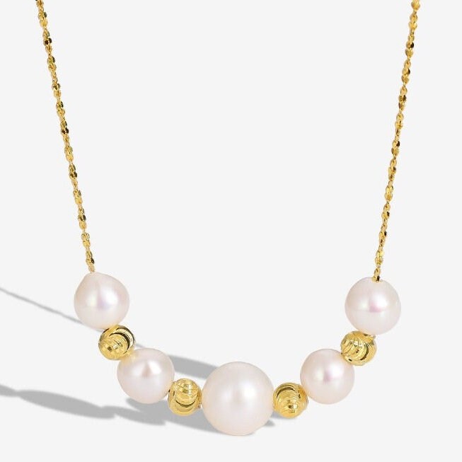Freshwater Pearl Bead Necklace by Latuki • Dainty Pearl Necklace • Bridesmaids Gifts • Gift for Mom • Pearl Necklace • Premium Gift For Her