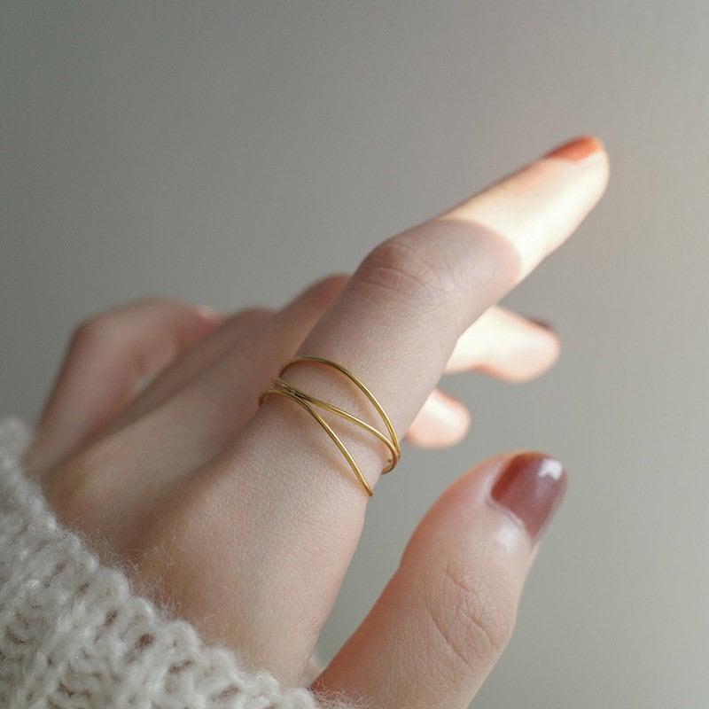 18K GOLD FILLED Wrap Ring, Gold Stacking Rings, Dainty Ring, Rose Gold Ring, Stacking Ring, Wire Ring, Thin Ring, WATERPROOF/Sweatproof