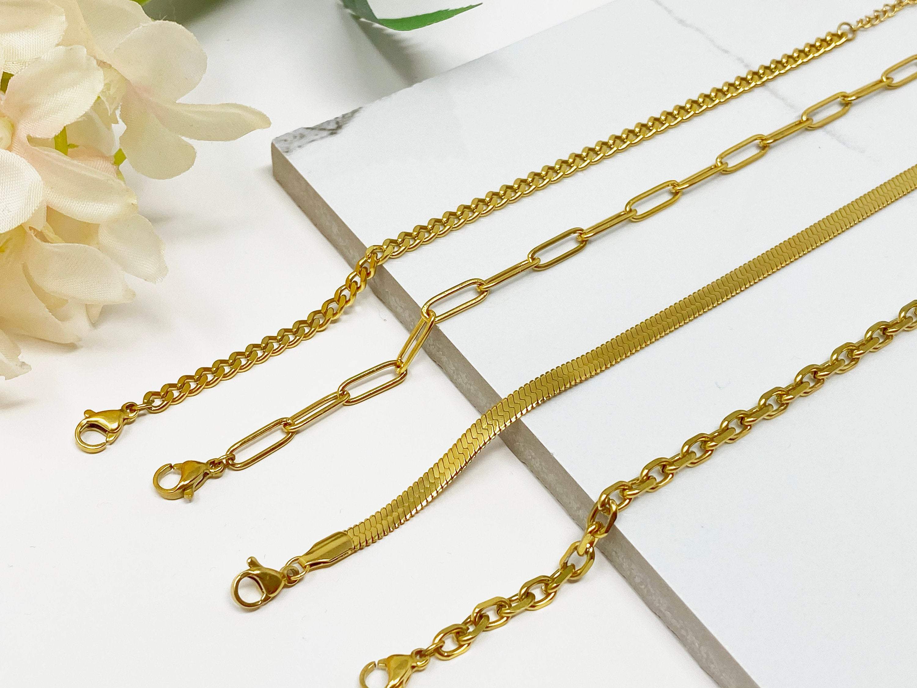 Julia Gold Link Chain Bracelet Set LATUKI