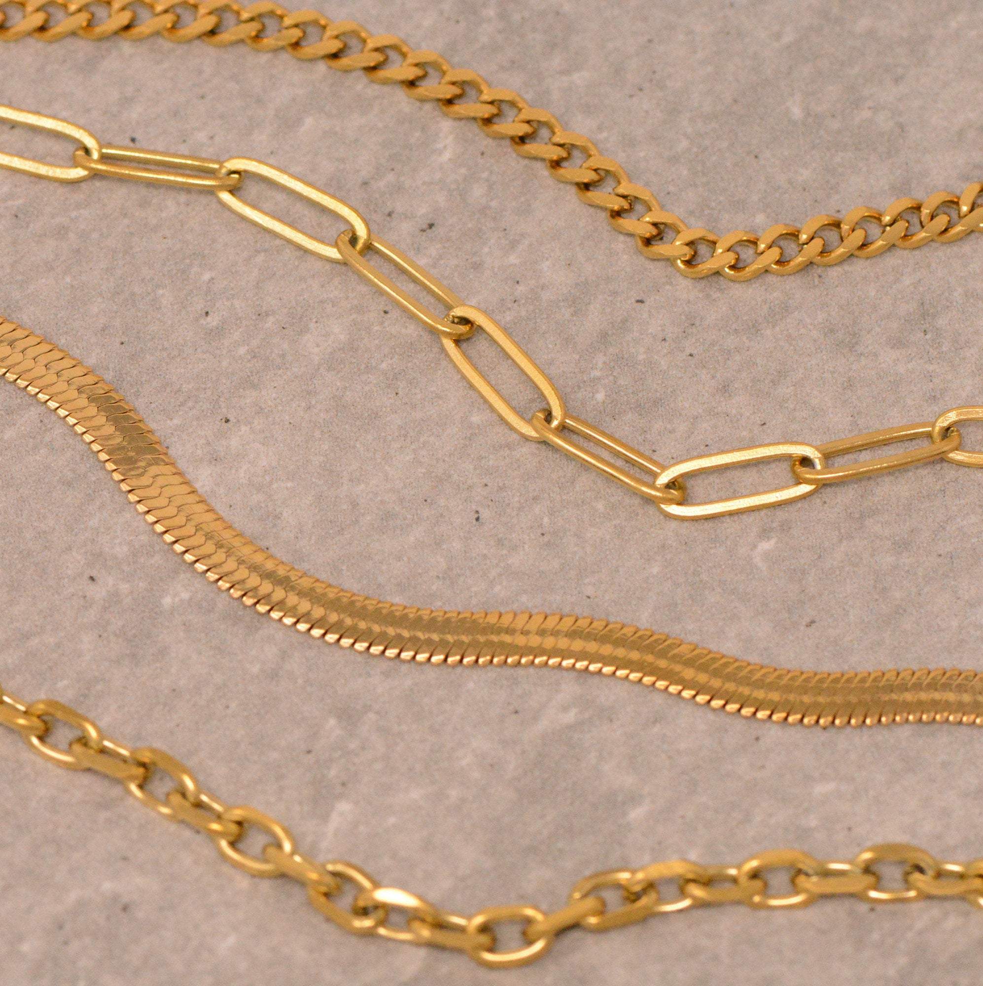 Julia Gold Link Chain Bracelet Set LATUKI