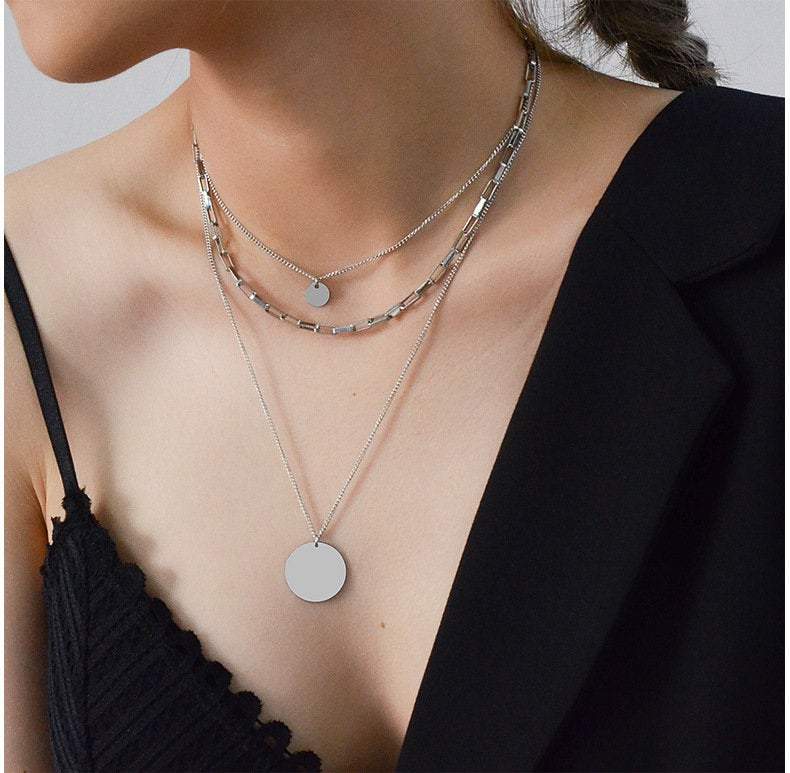 Layered Necklaces Set, Disc Necklace, Choker Multi Necklace Set, Coin Necklace, 3 Necklace Set, GOLD FILLED Necklace, Gold Layer Necklace LATUKI