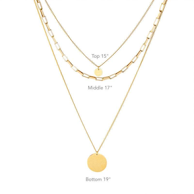 Layered Necklaces Set, Disc Necklace, Choker Multi Necklace Set, Coin Necklace, 3 Necklace Set, GOLD FILLED Necklace, Gold Layer Necklace LATUKI
