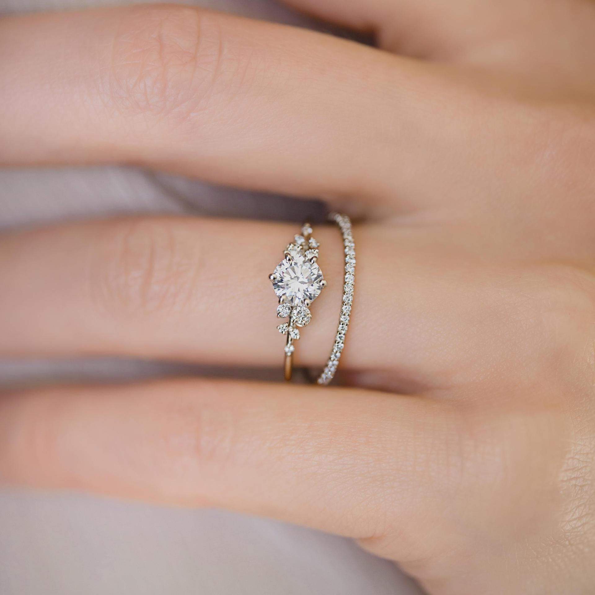 Lindsay Round Moissanite Engagement Ring LATUKI