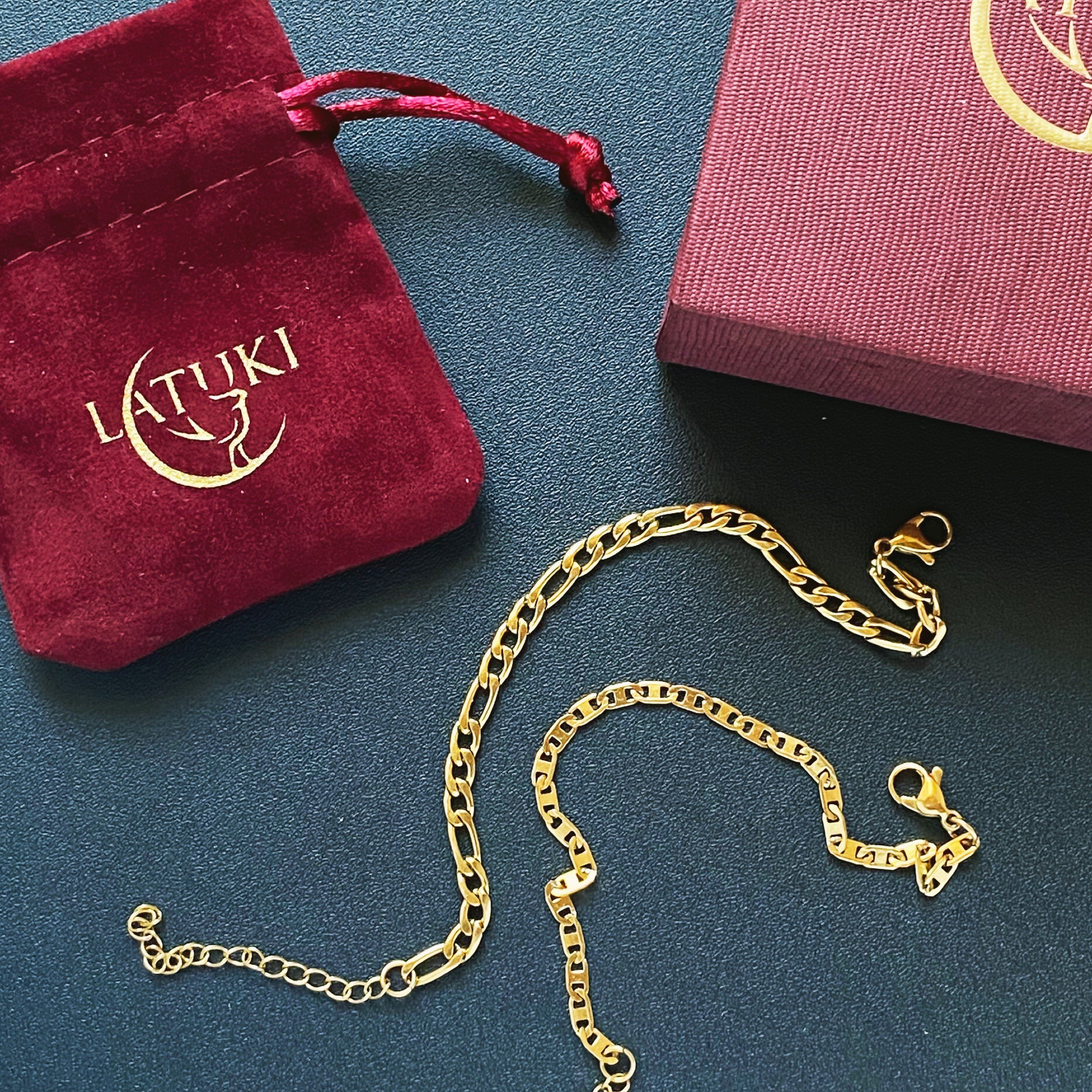 Link Chain Bracelet, 18k Gold Figaro Bracelet, Gold Gucci Mariner Chain Bracelet, Dainty Chain Bracelet, Stacking Bracelet, Gift For Her LATUKI