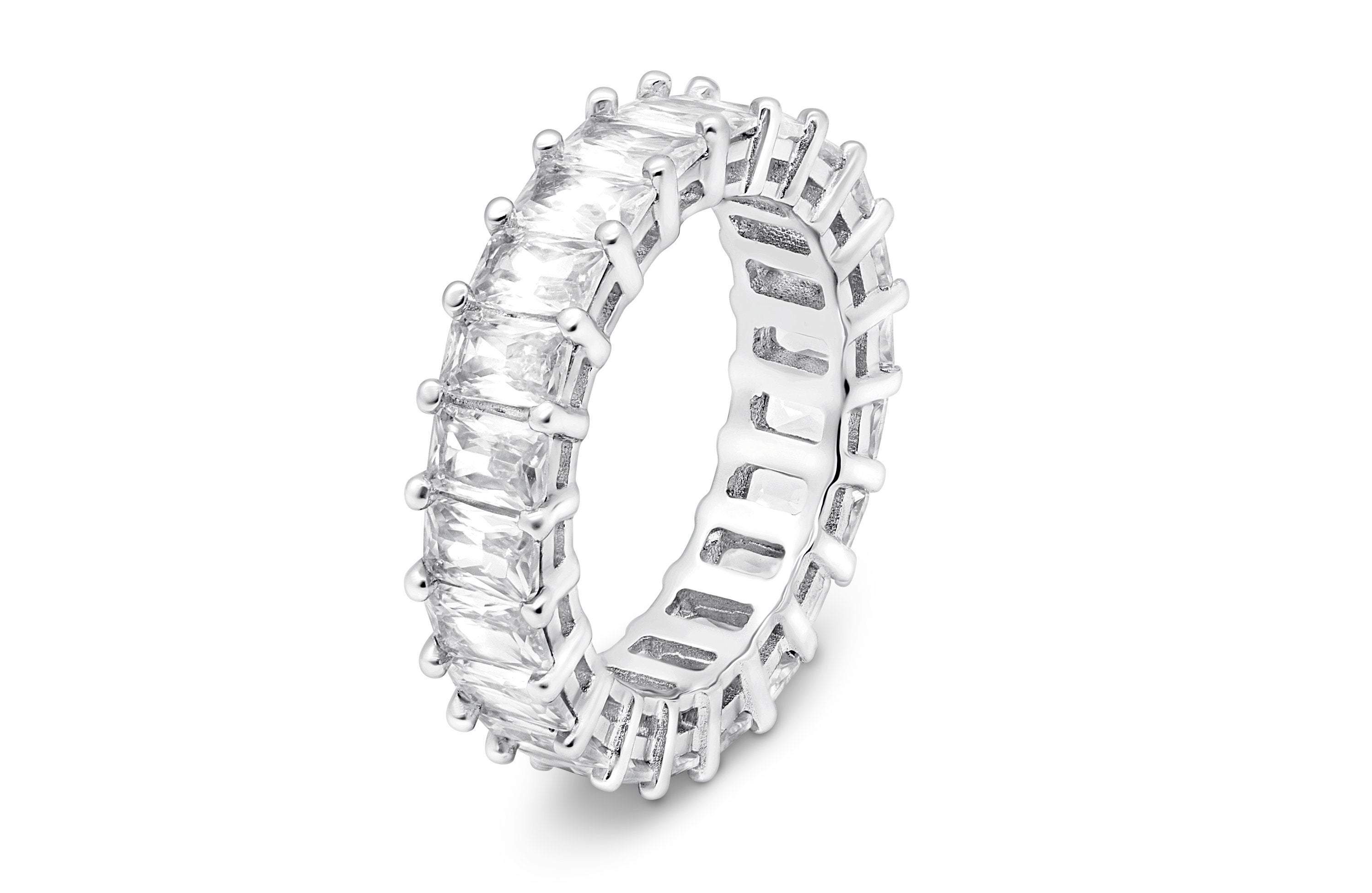 Lynne Sterling Silver Radiant Cut Eternity Ring LATUKI