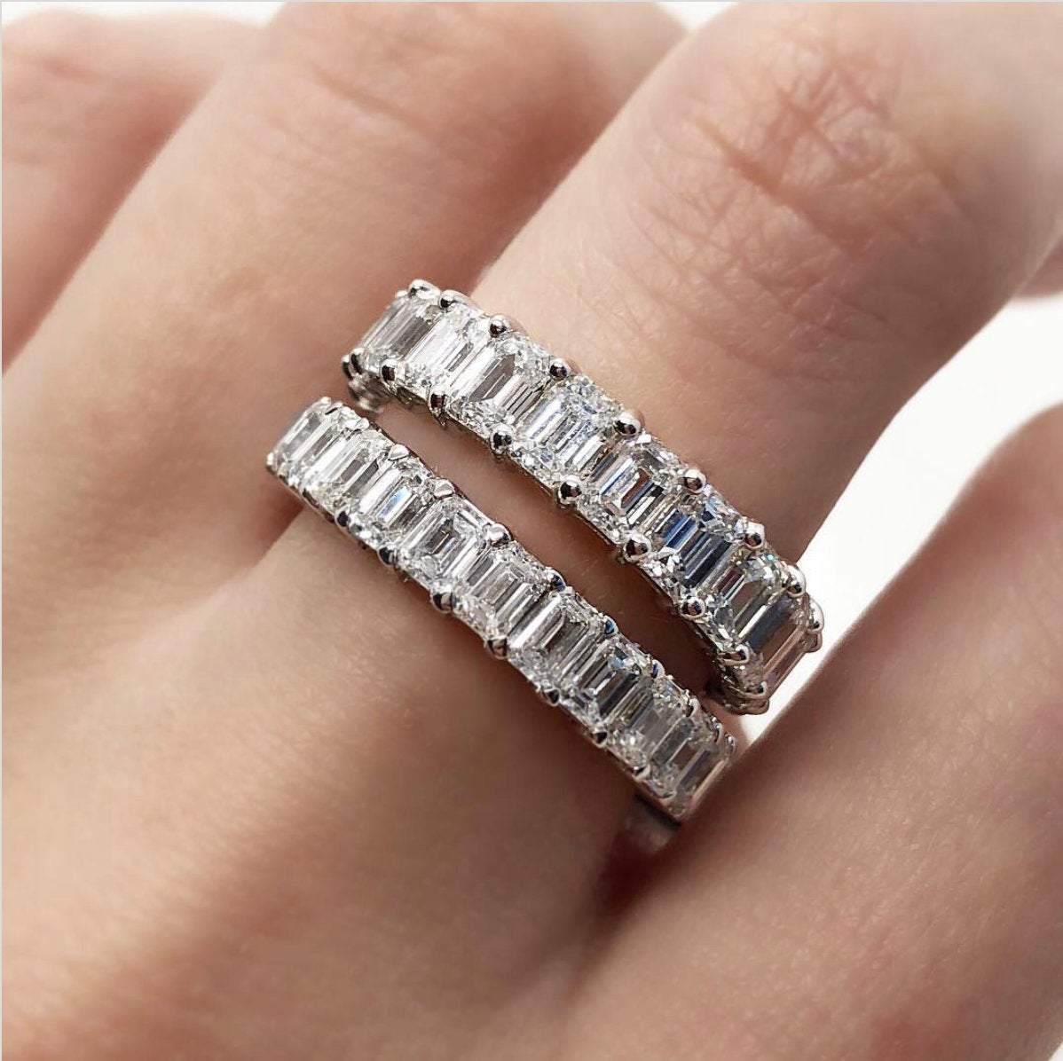Lynne Sterling Silver Radiant Cut Eternity Ring LATUKI