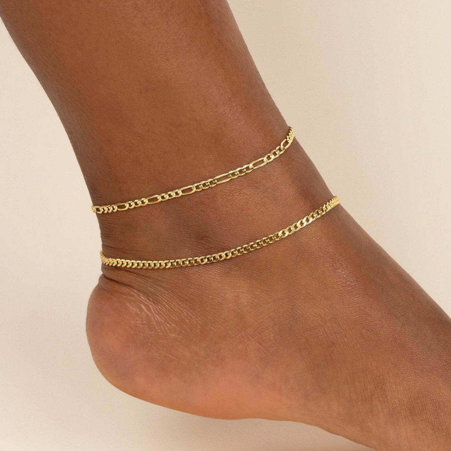 Mona Gold Filled Anklets (Cuban, Figaro, Mariner) LATUKI