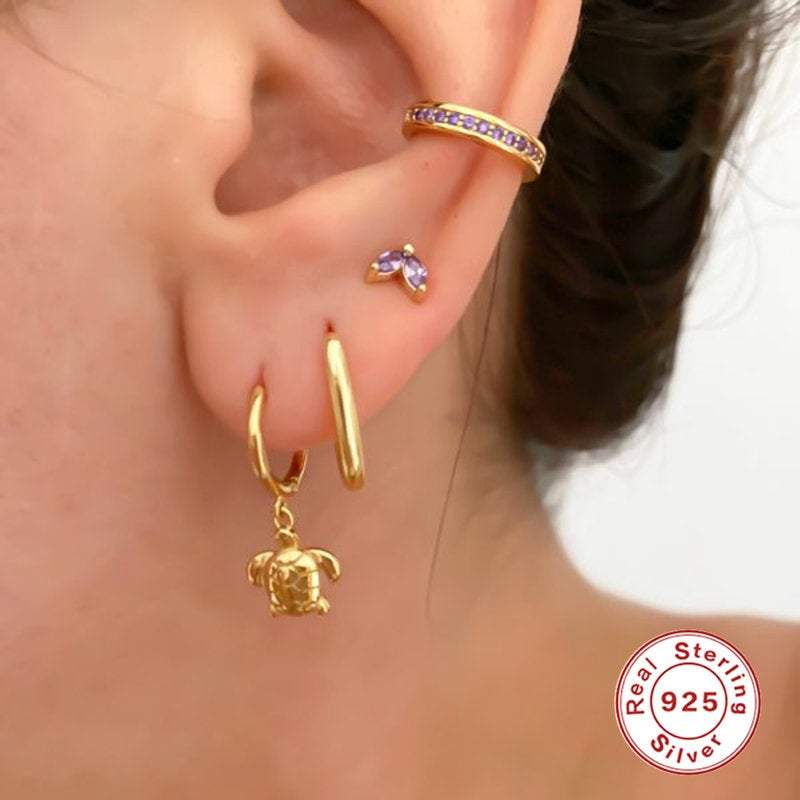 Oval Hoop Earrings, Huggie Hoop Earrings, 18k gold, Tiny Hoop Earrings, Huggie Earrings, Geometric Earrings, Mini oval hoop earrings, S925 LATUKI