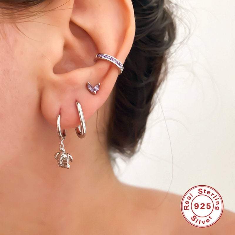 Oval Hoop Earrings, Huggie Hoop Earrings, 18k gold, Tiny Hoop Earrings, Huggie Earrings, Geometric Earrings, Mini oval hoop earrings, S925 LATUKI