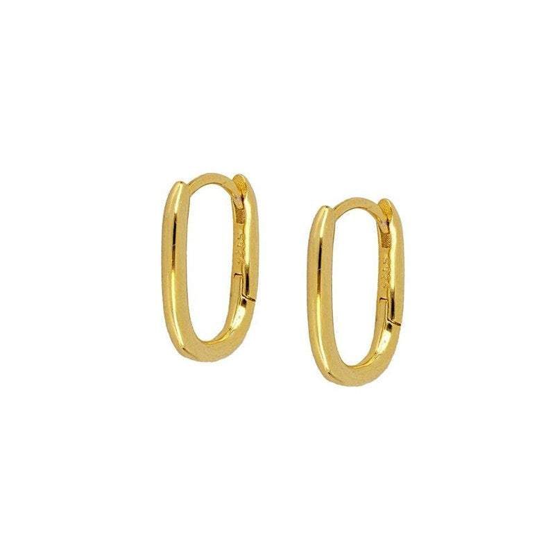 Oval Hoop Earrings, Huggie Hoop Earrings, 18k gold, Tiny Hoop Earrings, Huggie Earrings, Geometric Earrings, Mini oval hoop earrings, S925 LATUKI