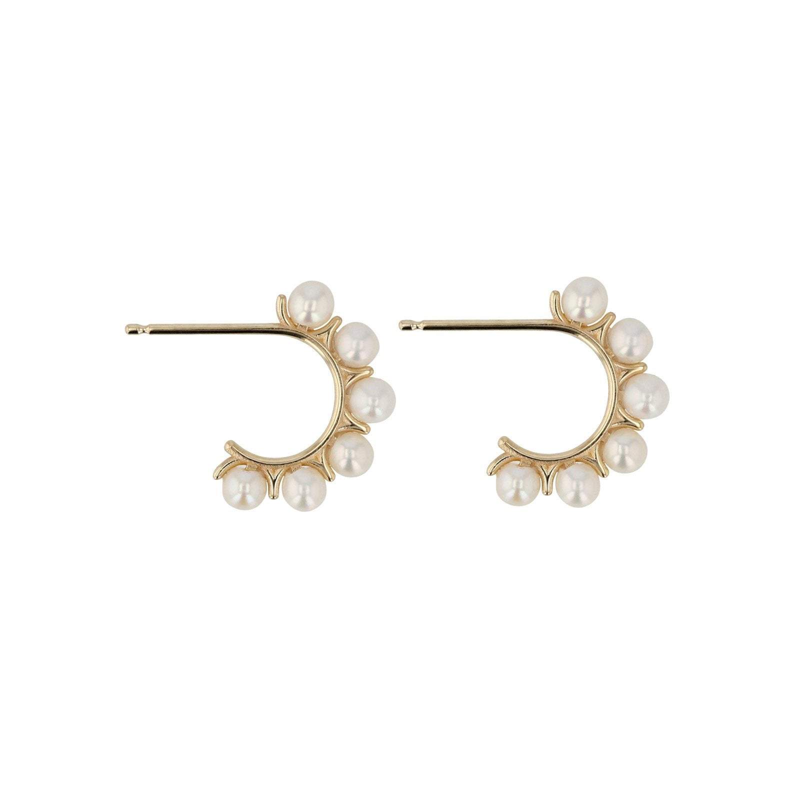Pearl hoop earrings • small hoop • dainty studs • 18kGold • sterling silver • 925 Silver • Mini hoop earrings • dainty earrings • LATUKI