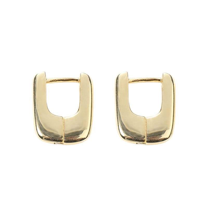 Rectangle Hoops, Dainty Hoop Earrings, Geometrical Earrings, Square Hoops, Rectangular Earrings, U Shape Hoops, 18K Gold Huggie Earring LATUKI