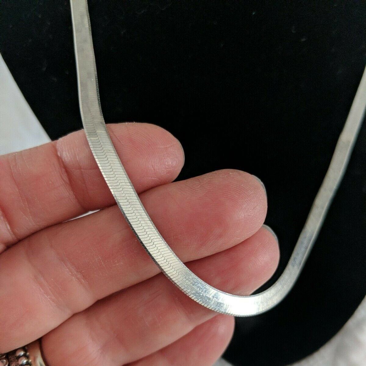 Silver Herringbone Necklace, Silver Herringbone Chain, Layer Necklace Set, Snake Necklace, Silver Chain Necklace, Silver Necklace, LATUKI