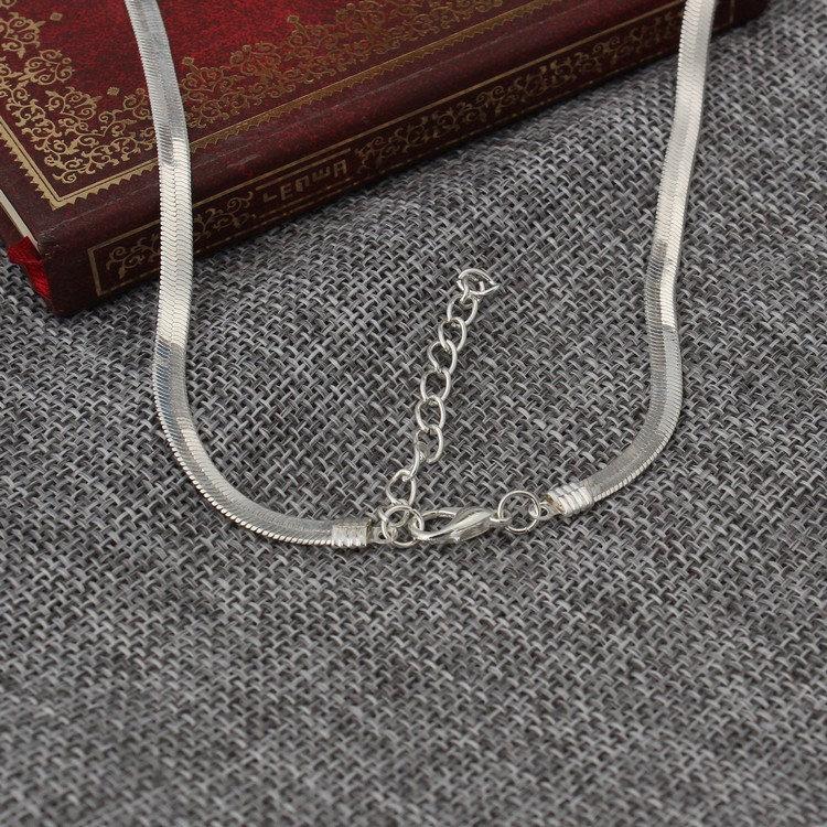 Silver Herringbone Necklace, Silver Herringbone Chain, Layer Necklace Set, Snake Necklace, Silver Chain Necklace, Silver Necklace, LATUKI