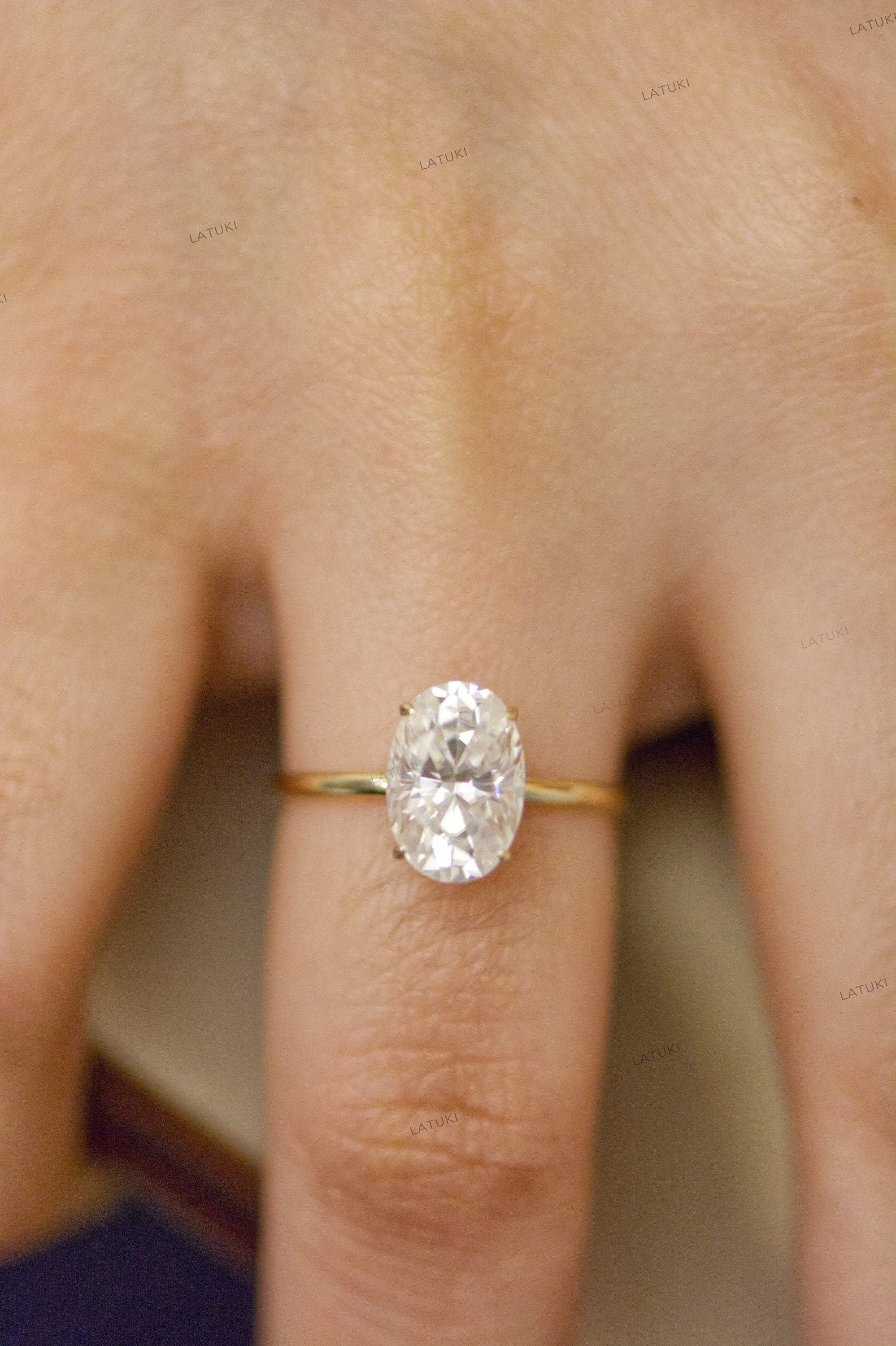 Sonja 3.0 CT Oval Moissanite Engagement Ring LATUKI