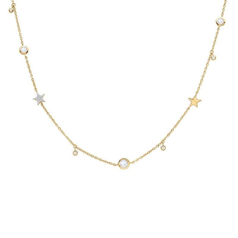 Star drop necklace, Dainty Gold Necklace, Celestial Necklace, Dainty Necklace, Layered necklaces, minimalistic necklaces, Dainty Choker Gold LATUKI