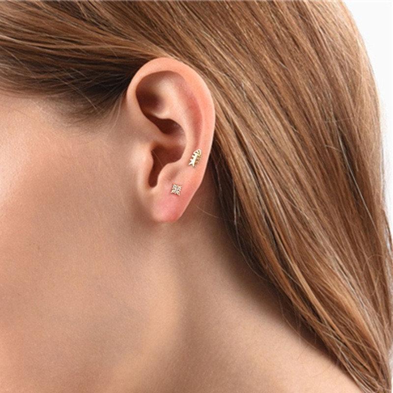 Star Stud Earrings, Mini earrings, 18k gold, Tiny earrings, Dainty earrings, anise earrings, minimalistic earring, Gift for her, North star LATUKI