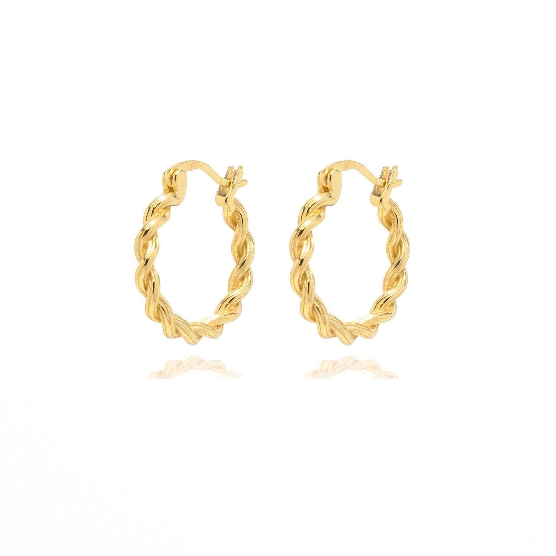 Sterling Silver Circle Twisted Hoop, 18k Gold Plated Hoop, 925 Silver Twisted Hoop, Gold Hoop Earrings, Dainty Minimalist Hoops,Gift For Her LATUKI