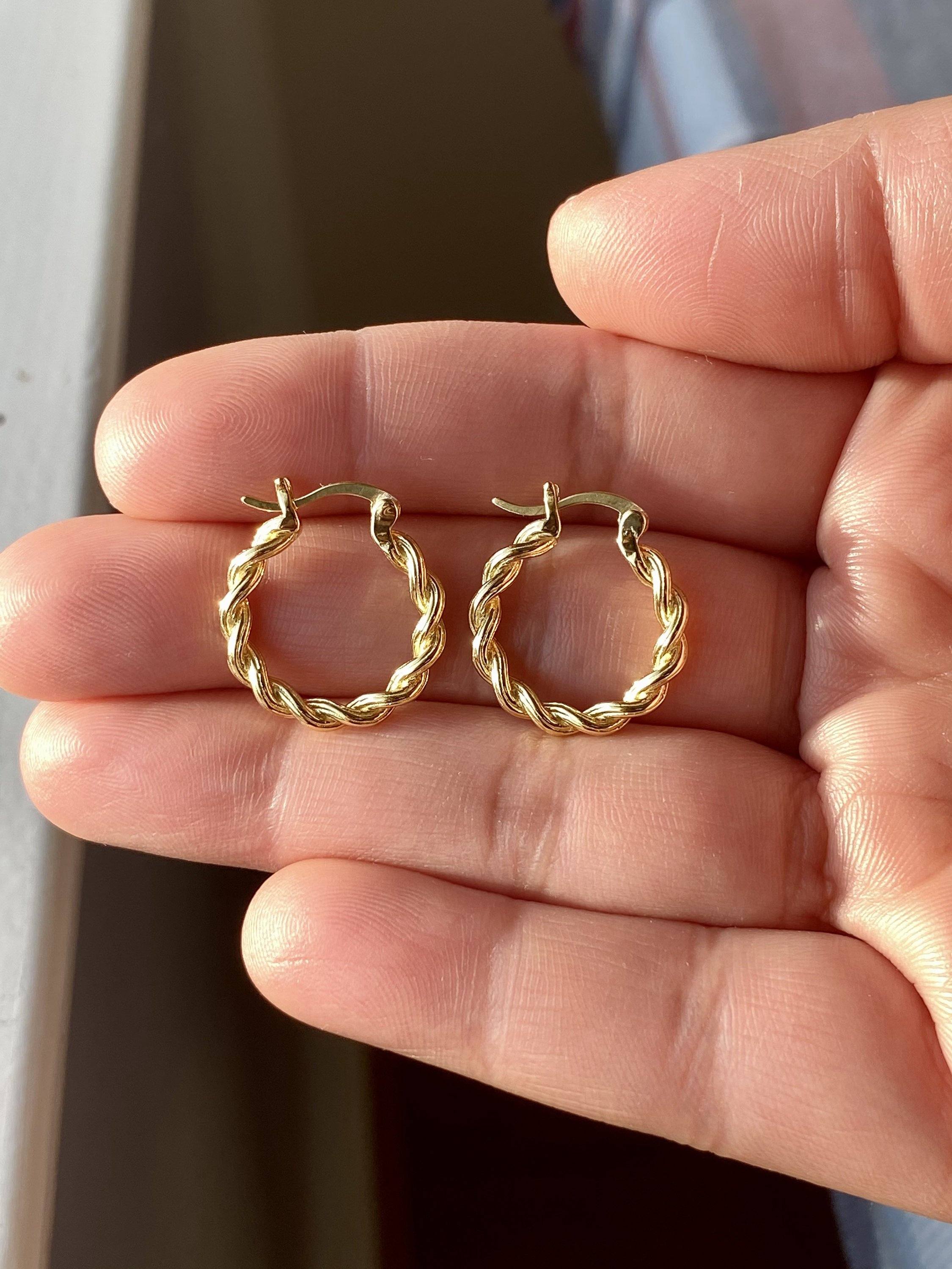 Sterling Silver Circle Twisted Hoop, 18k Gold Plated Hoop, 925 Silver Twisted Hoop, Gold Hoop Earrings, Dainty Minimalist Hoops,Gift For Her LATUKI
