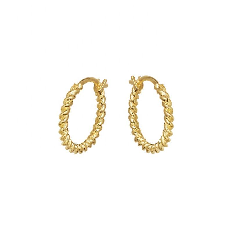 Sterling Silver Dainty Twisted Hoop, 18k Gold Plated Hoop, 925 Silver Twisted Hoop, Gold Hoop Earrings, Dainty Minimalist Hoops,Gift For Her LATUKI