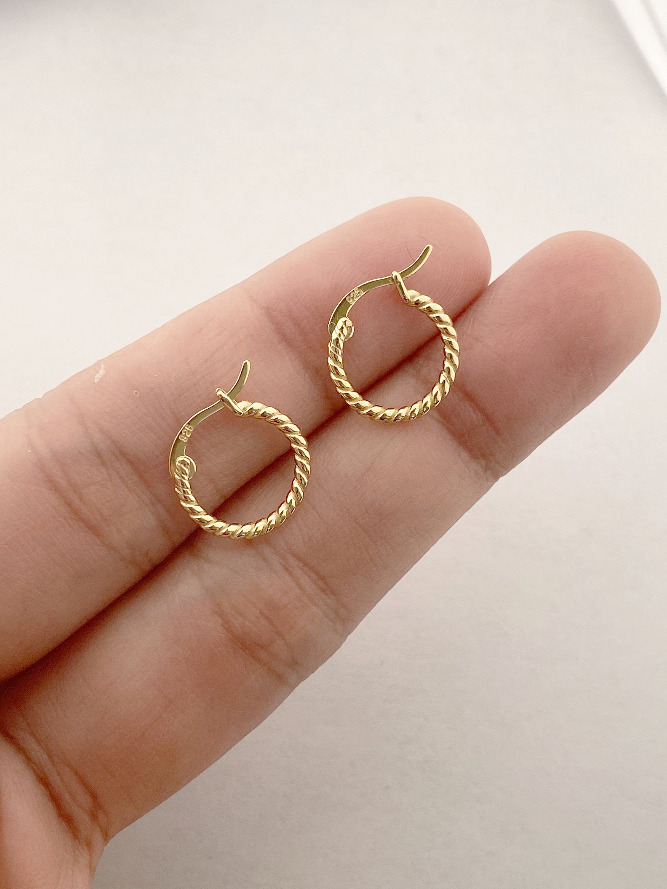 Sterling Silver Dainty Twisted Hoop, 18k Gold Plated Hoop, 925 Silver Twisted Hoop, Gold Hoop Earrings, Dainty Minimalist Hoops,Gift For Her LATUKI